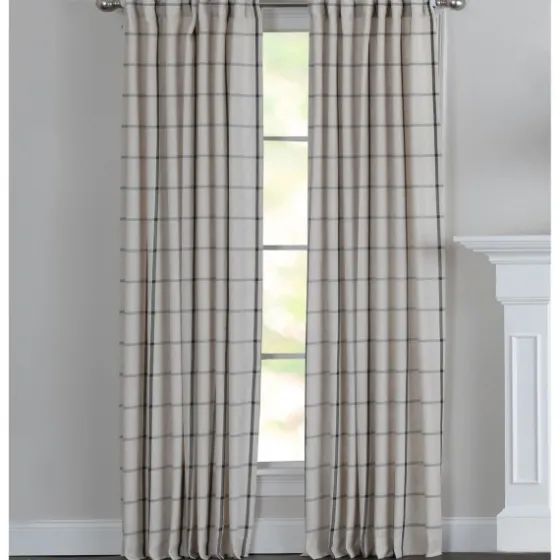 Black Checkered Single Curtain Panel, 84 In.-Kirkland's Home Best