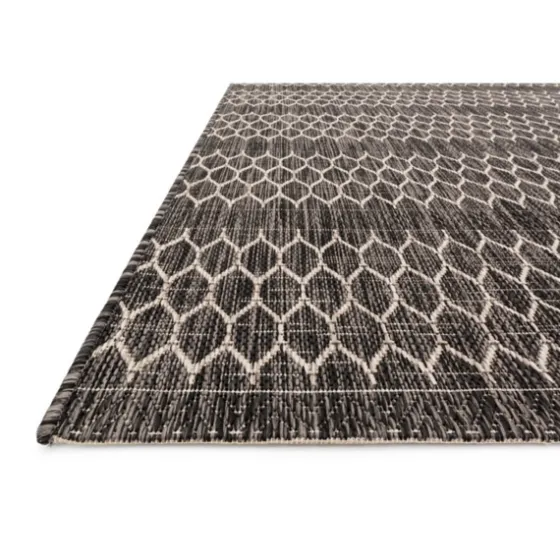Black Eyelet Pattern Outdoor Area Rug, 5X7-Kirkland's Home Outlet