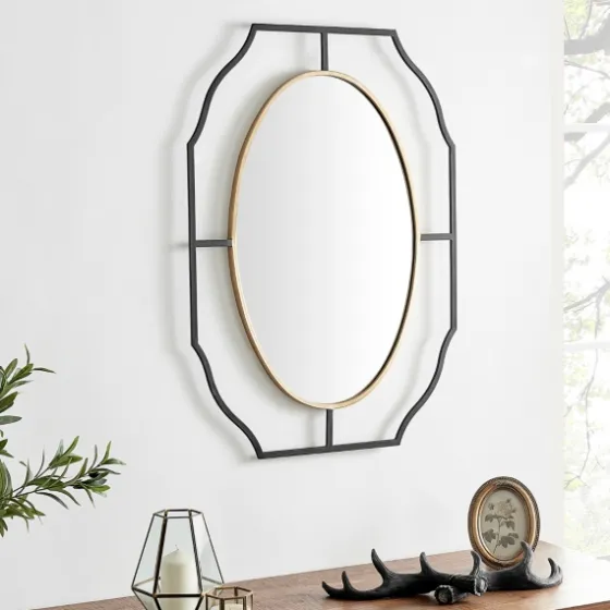 Black Gold Scalloped Oval Frame Wall Mirror-Kirkland's Home Clearance