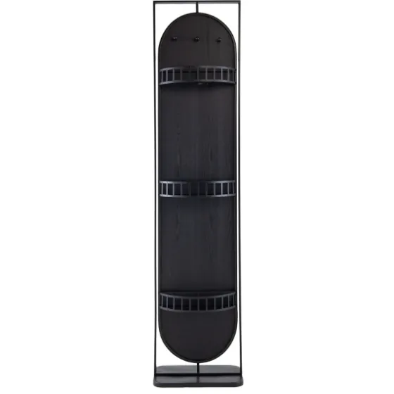 Black Iron Swivel Floor Mirror With Shelves-Kirkland's Home Fashion