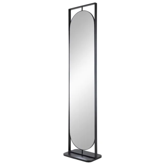 Black Iron Swivel Floor Mirror With Shelves-Kirkland's Home Fashion