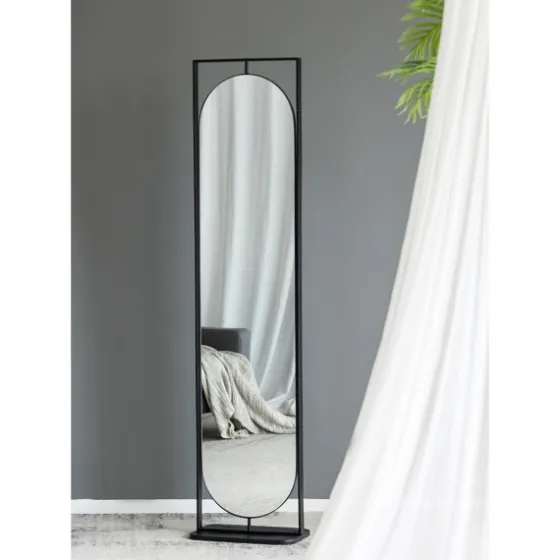 Black Iron Swivel Floor Mirror With Shelves-Kirkland's Home Fashion
