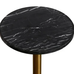Black Marble Top Tapered Base Accent Table, 10 In.-Kirkland's Home Online