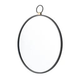 Black Metal Frame Round Loop Wall Mirror-Kirkland's Home Fashion