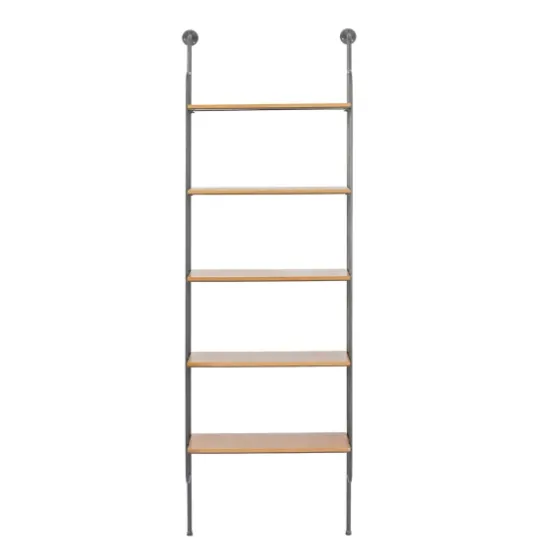 Black Metal Pipe Frame Brown Wood Wall Shelf-Kirkland's Home Flash Sale