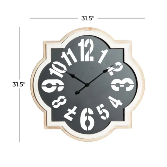 Black Metal Quatrefoil Farmhouse Wall Clock-Kirkland's Home Online