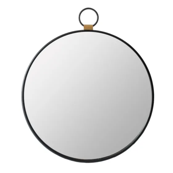 Black Metal Round Top Loop Wall Mirror-Kirkland's Home Fashion