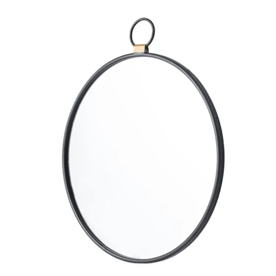Black Metal Round Top Loop Wall Mirror-Kirkland's Home Fashion