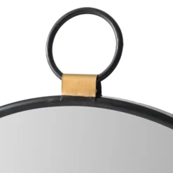 Black Metal Round Top Loop Wall Mirror-Kirkland's Home Fashion
