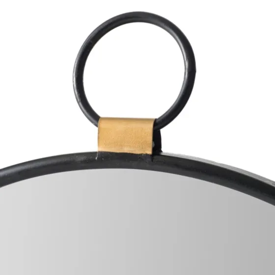 Black Metal Round Top Loop Wall Mirror-Kirkland's Home Fashion