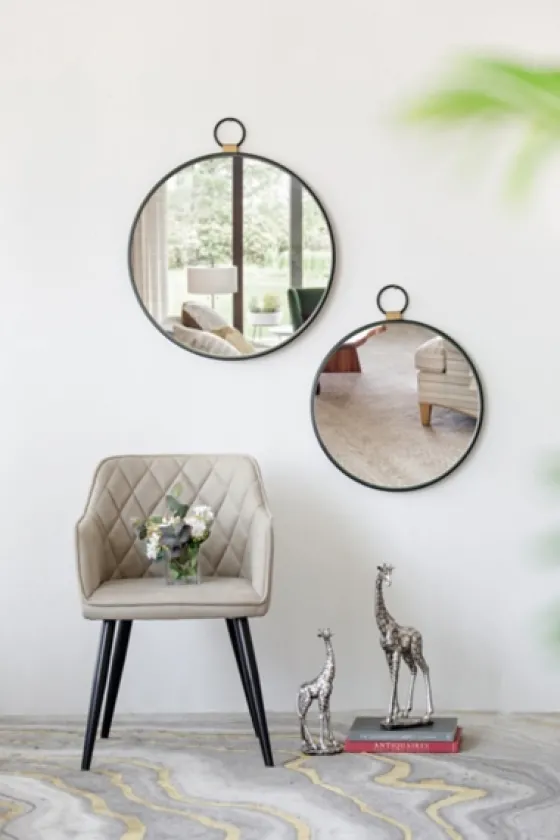 Black Metal Round Top Loop Wall Mirror-Kirkland's Home Fashion