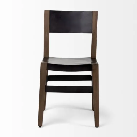 Black Modern Mango Wood Blocky Dining Chair-Kirkland's Home New
