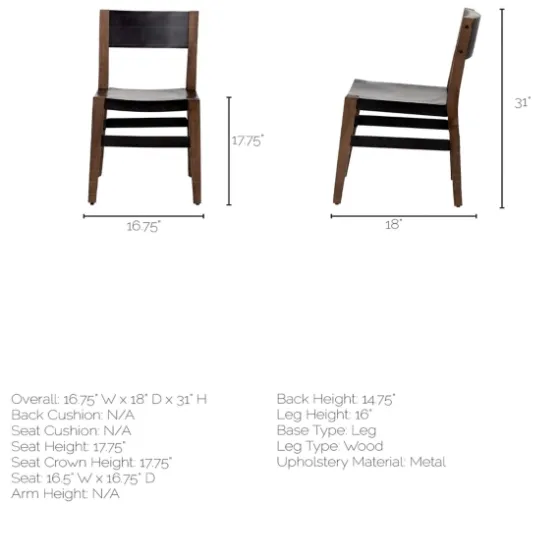 Black Modern Mango Wood Blocky Dining Chair-Kirkland's Home New