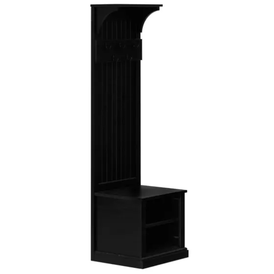 Black Pine Wood Grooved Hall Tree-Kirkland's Home Online
