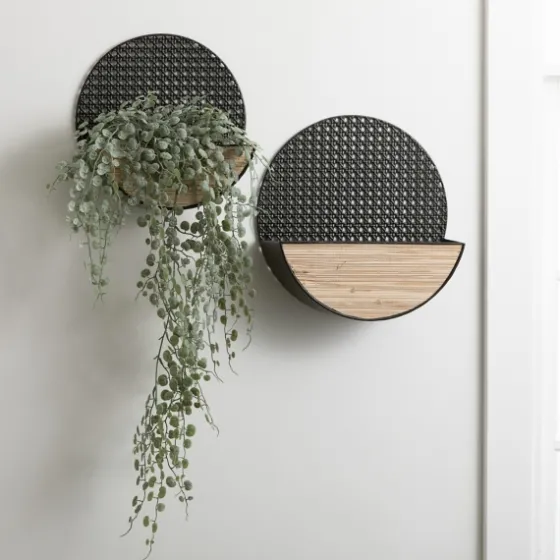 Black Round Mesh Frame Wall Shelves, Set Of 3-Kirkland's Home Shop