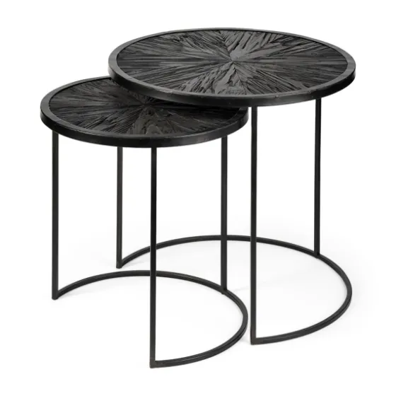 Black Starburst Nesting Accent Tables, Set Of 2-Kirkland's Home Best