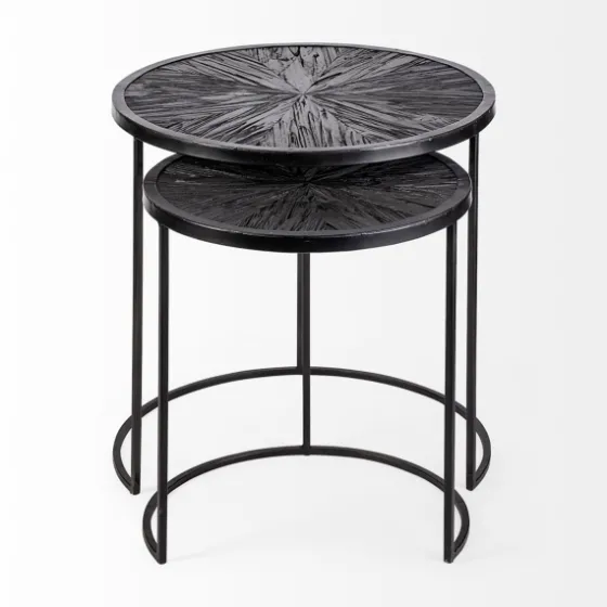 Black Starburst Nesting Accent Tables, Set Of 2-Kirkland's Home Best
