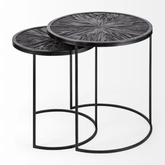 Black Starburst Nesting Accent Tables, Set Of 2-Kirkland's Home Best