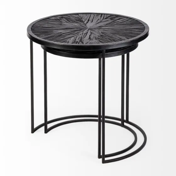 Black Starburst Nesting Accent Tables, Set Of 2-Kirkland's Home Best