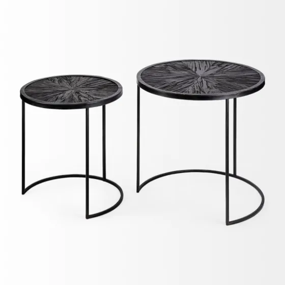 Black Starburst Nesting Accent Tables, Set Of 2-Kirkland's Home Best