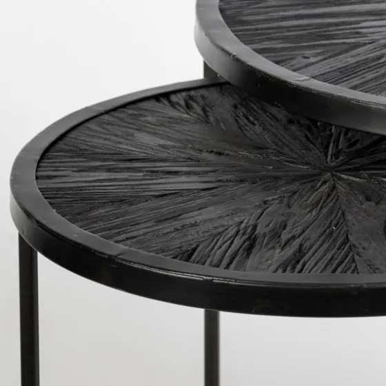 Black Starburst Nesting Accent Tables, Set Of 2-Kirkland's Home Best
