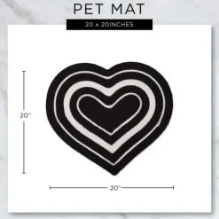 Black Striped Heart Pet Bowl Mat-Kirkland's Home Cheap