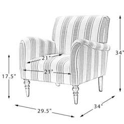 Black White Carved Slope Stripe Accent Chair-Kirkland's Home Cheap