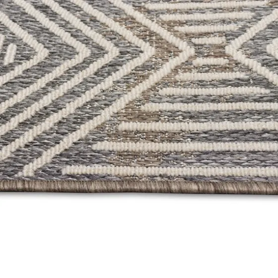 Blake Gray Zigzag Indoor/Outdoor Runner, 1X7-Kirkland's Home Cheap