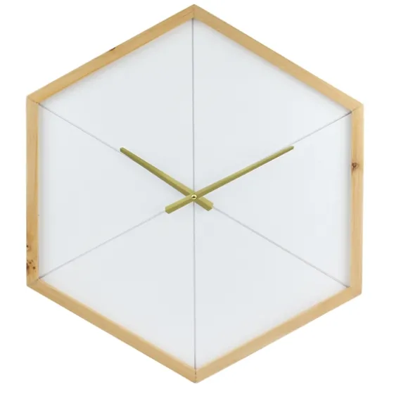 Blond Wood Frame Hexagon Wall Clock-Kirkland's Home Discount