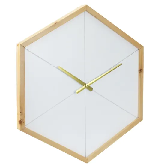 Blond Wood Frame Hexagon Wall Clock-Kirkland's Home Discount