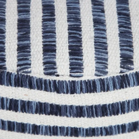 Blue & White Stripe Organic Cotton Pouf-Kirkland's Home Clearance