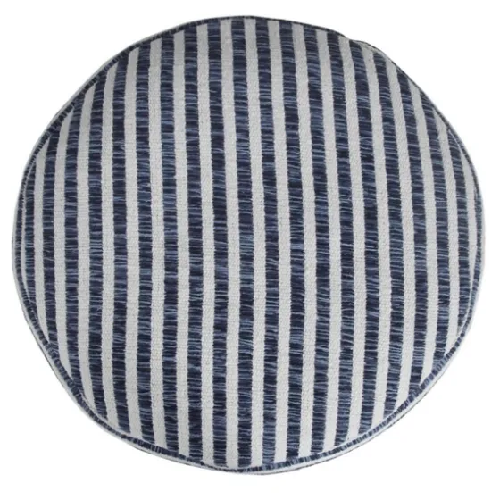 Blue & White Stripe Organic Cotton Pouf-Kirkland's Home Clearance