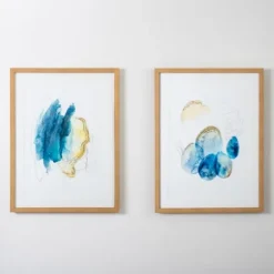 Blue And Gold Abstracts I Framed Art Print-Kirkland's Home Discount