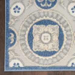 Blue And Gray Medallion Outdoor Area Rug, 6X9-Kirkland's Home Flash Sale