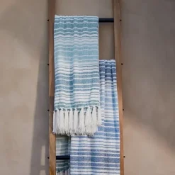 Blue And Green Chenille Crystal Stripes Throw-Kirkland's Home Best Sale