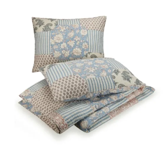 Blue And Rose Patchwork King 3-Pc. Quilt Set-Kirkland's Home Clearance