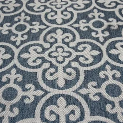 Blue Auckland Tile Outdoor Area Rug, 6X9-Kirkland's Home Fashion