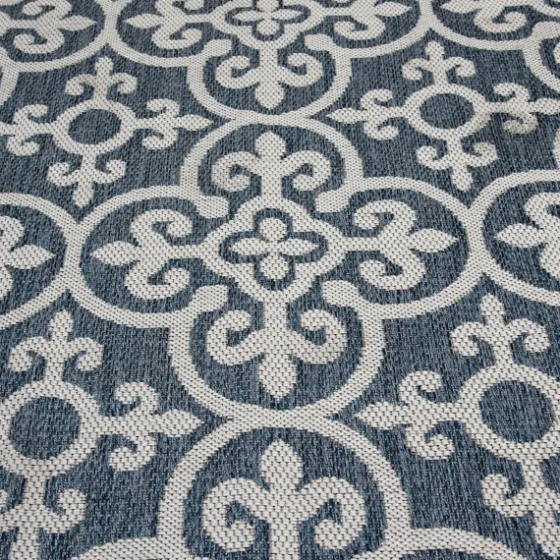 Blue Auckland Tile Outdoor Area Rug, 6X9-Kirkland's Home Fashion