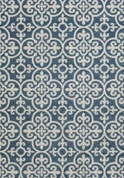 Blue Auckland Tile Outdoor Area Rug, 7X9-Kirkland's Home Clearance