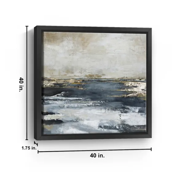 Blue Bay Framed Canvas Art Print, 42X42 In.-Kirkland's Home Sale