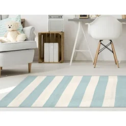 Blue Cabana Stripe Indoor/Outdoor Area Rug, 7X9-Kirkland's Home Best