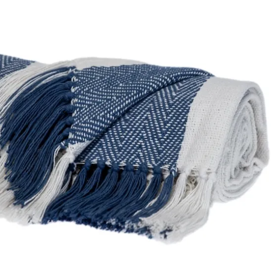 Blue Chalet Striped Fringe Throw-Kirkland's Home Best Sale