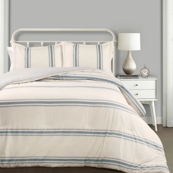Blue Farmhouse 3-Pc. Full/Queen Comforter Set-Kirkland's Home Flash Sale