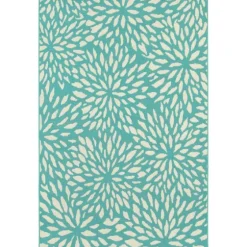 Blue Floral Burst Outdoor Area Rug, 6X9-Kirkland's Home Discount