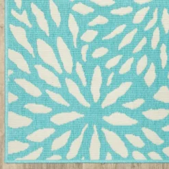Blue Floral Burst Outdoor Area Rug, 5X7-Kirkland's Home Cheap