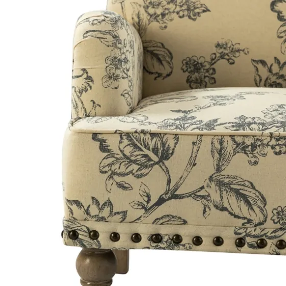 Blue Floral Nailhead Trim Upholstered Accent Chair-Kirkland's Home Outlet