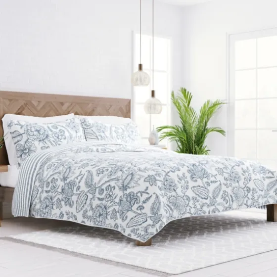 Blue Jacobean Reversible 2-Pc. Twin Quilt Set-Kirkland's Home Store