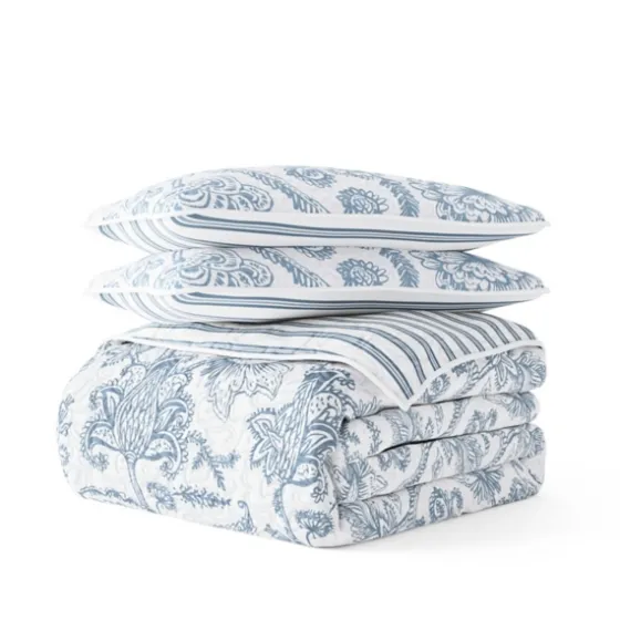 Blue Jacobean Reversible 2-Pc. Twin Quilt Set-Kirkland's Home Store