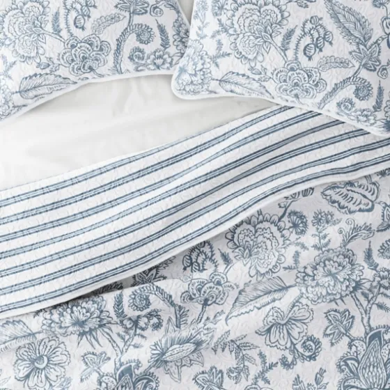 Blue Jacobean Reversible 2-Pc. Twin Quilt Set-Kirkland's Home Store