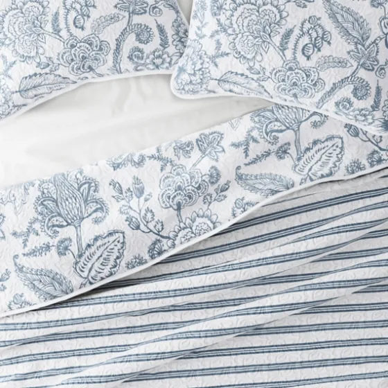Blue Jacobean Reversible 2-Pc. Twin Quilt Set-Kirkland's Home Store